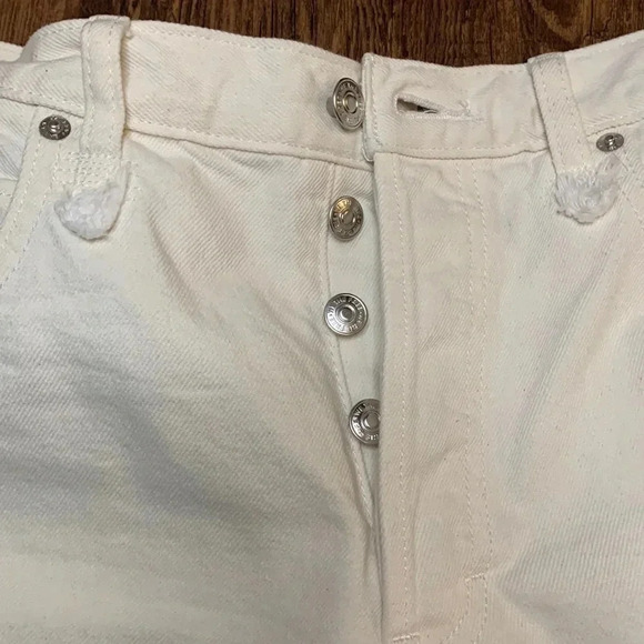 NWT Free People We The Free Denim Button Fly Cutoff Shorts Bright White - Picture 4 of 15